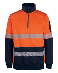 1/2 Zip Segmented Tape Fleece Hi Vis